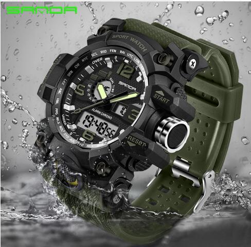 Military Men, Digital Sports Waterproof  LED  Watch