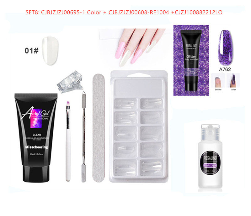 Painless Extension Glue Nail Free Paper Crystal Gel Manicure Set