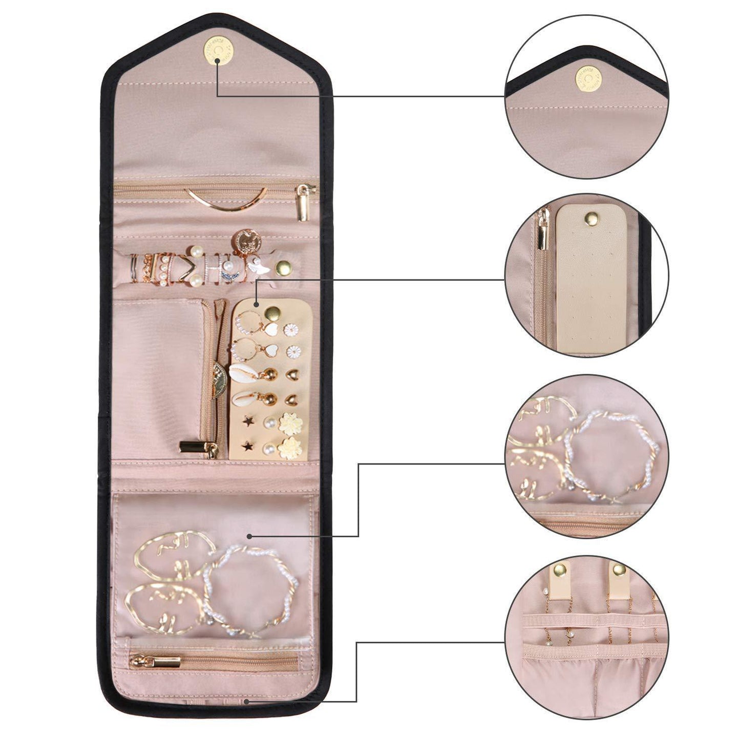 Foldable Jewelry makeup Bag