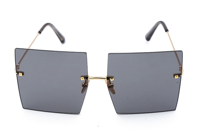 Oversized Rimless Square Sunglasses