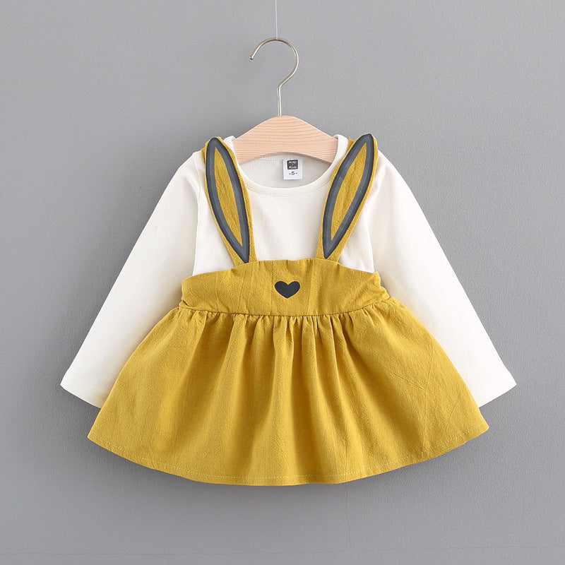 Korean children's clothing, girls cute rabbit dress, baby princess dress