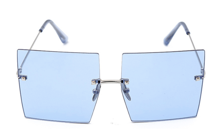 Oversized Rimless Square Sunglasses