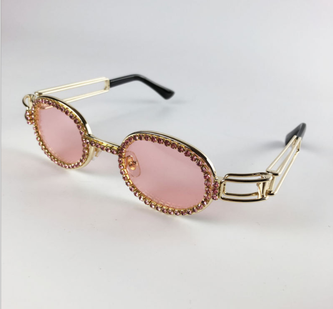 Vintage Small Round Diamond Sunglasses