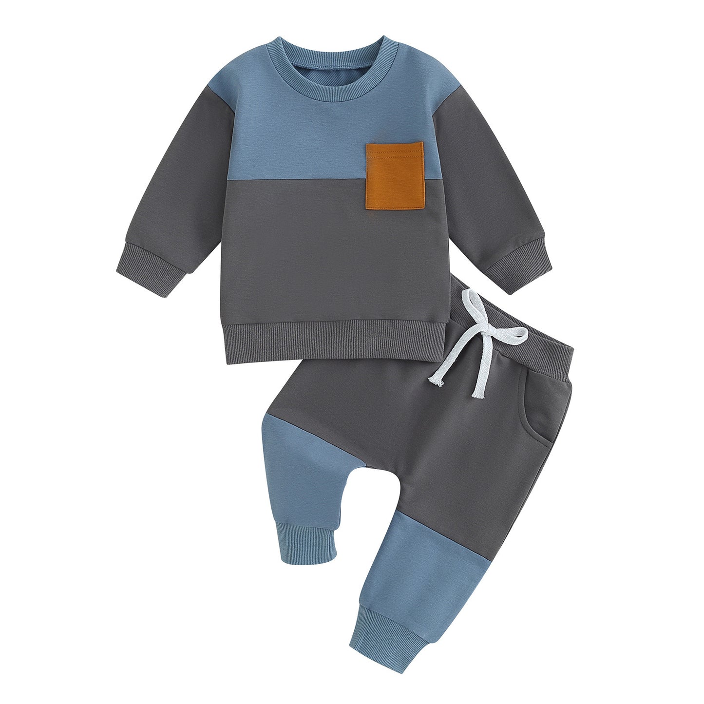 Spliced Long Sleeved Baby And Toddler Set