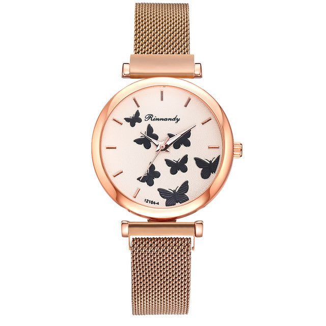 Butterfly Dial Quartz Watch Set