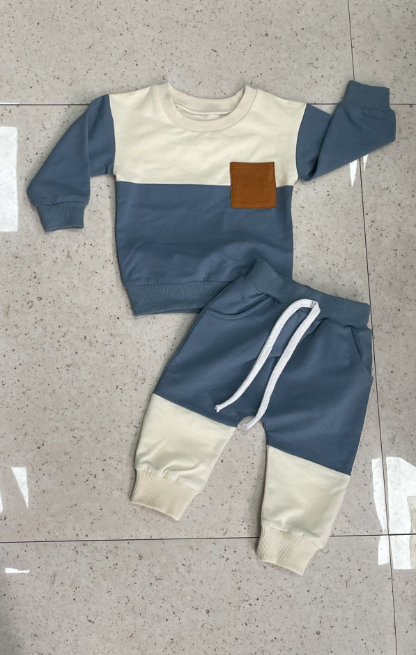 Spliced Long Sleeved Baby And Toddler Set