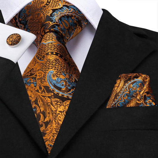 Silk Classic Tie with Pocket Square and Cufflinks Set