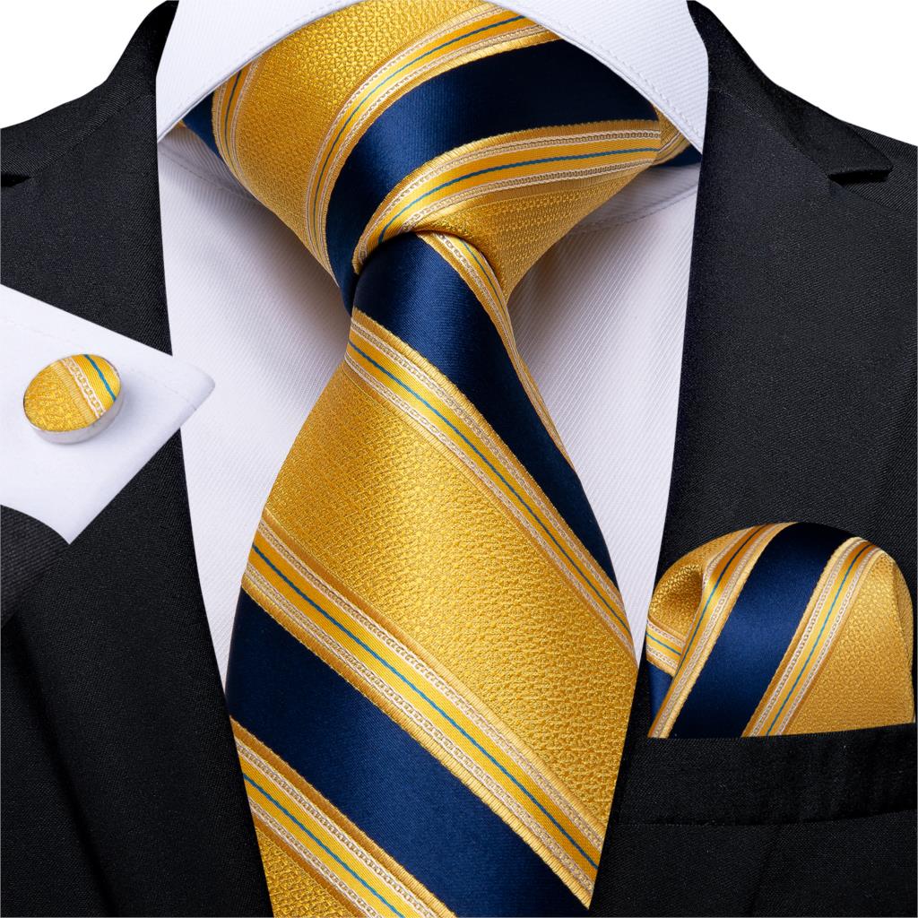 Tie Hanky & Cufflinks Set Silk Multiple Color Options